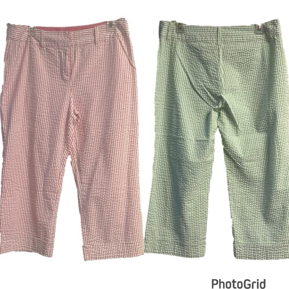 DUCK Head seersucker cuffed hem capris jrs.